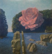 Rose River Rocks, 34" x 33", 2017.  Collection Coastal Rivers Consrvation Trust
