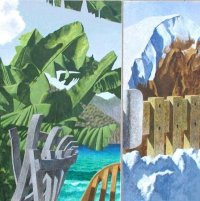 Passages #1, 2002, acrylic on two panels bolted together, 54" x 54"