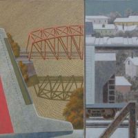 Passages #10, 2007, acrylic on two panels bolted together, 48" x 52" Private Collection