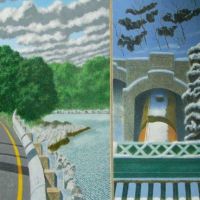 Passages #13, 2008, acrylic on two panels bolted together, 60" x 60"