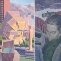 Passages #4, 2004,acrylic on two panels bolted together, (destroyed)