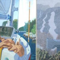Passages #9, acrylic on two panels bolted together, 58.25" x  65.25"