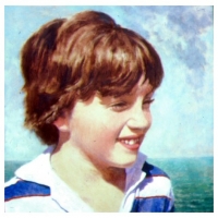 <p><strong>Portrait of Chris Wallace</strong>, 1980s, oil on board, 14” x 14”, Collection Becky Crocker.</p>