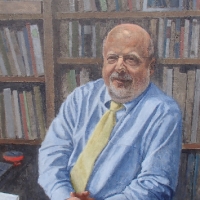 <p><strong>Portrait of Scott Reisinger </strong>acrylic on linen mounted on board, 52 1/4" x 32" 2014</p>