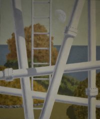 Moon Through Radiotelescope Structure, 2022
