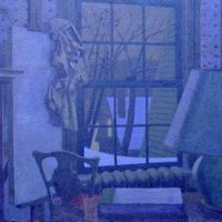 <p><strong>Garrett Room</strong>, 2000, 40” x 42”, acrylic on canvas.</p>