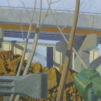 Construction Site, acrylic on canvas, 2001, 51” x 52”