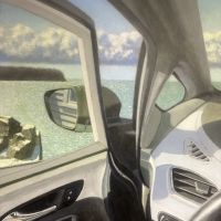 Carscape 3, acrylic on canvas, 2023, 46" x 34 1/2"