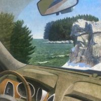 Carscape, acrylic on canvas, 2018,  48" x 41"  (Collection Lincoln Health)