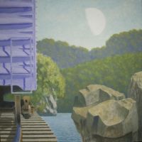 Freightcar and Rock 48" x 48"